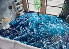 3DBlue Waves G3427 Floor WallPaper Murals Wall Print Decal AJ Coco 2024