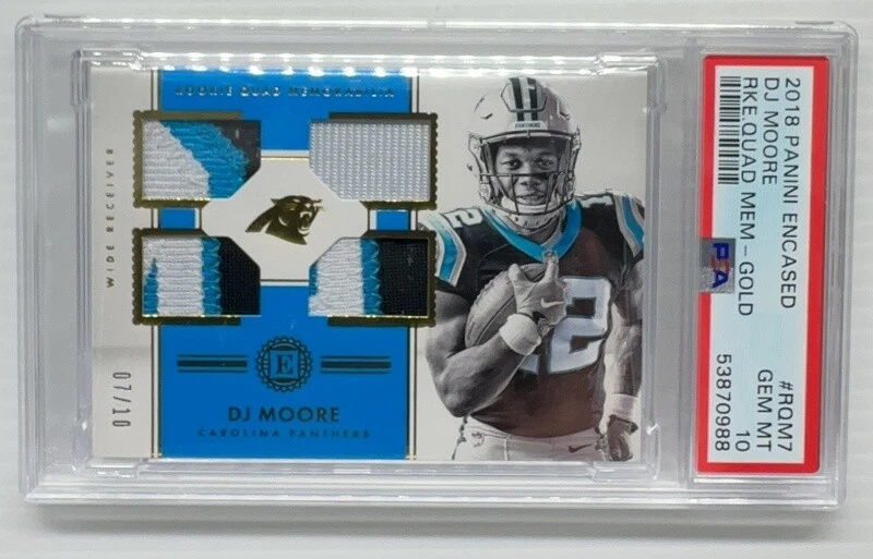 DJ Moore Panini Encased Rookie Quad Memorabilia #RQM7 Gold
