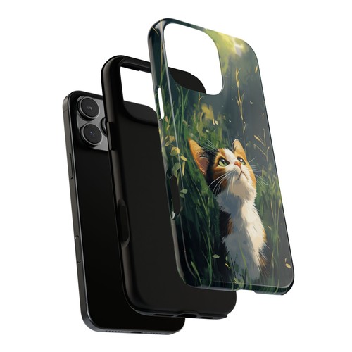 Calico Kitty Cat Grass Field - Phone Ink Cover Case for iPhone, Galaxy, Pixel - 第 12/281 張圖片