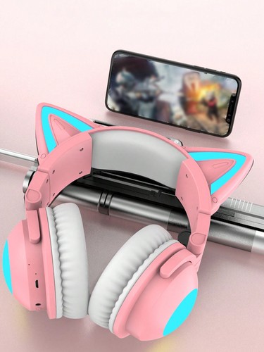 Wireless Cat Ear Headphones,Foldable Gaming Headset for Women,Hi-Fi Stereo Sound - Picture 27 of 48