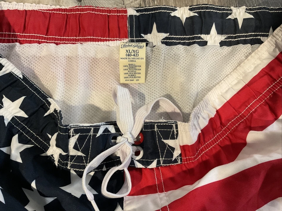 Bañador Hombre XL Rojo Blanco Azul Patriótico Estrellas EE. UU. Bandera Americana Foto 2 de 4
