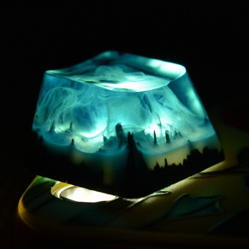 Handmade Snow Mountain Landscape Keycaps Resin Switch Key Cap For Cherry MX