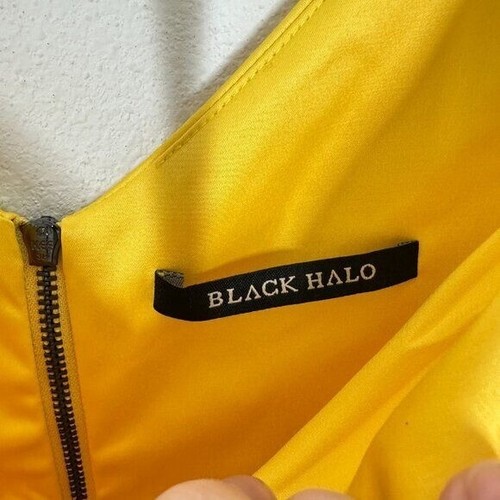 Black Halo Size 6 Cocktail Dress Canary Yellow Mini Summer Wedding Guest Event - Picture 4 of 8