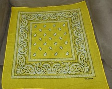 Gold Bandana New Cotton Paisley Print Design Scarf Handkerchief Head Wrap