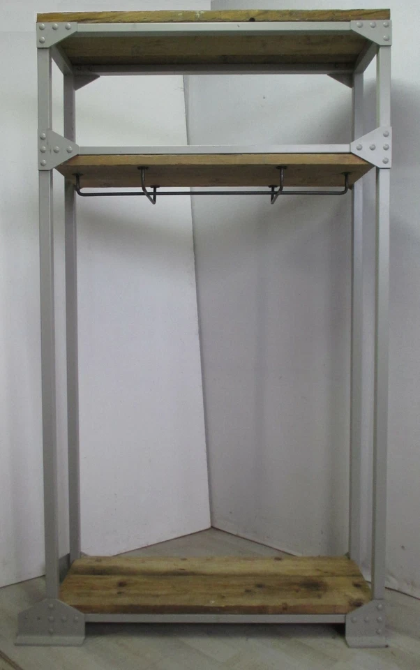 Armadio a giorno/scaffalatura in ferro e legno - stile industriale - industrial - Immagine 2 di 4