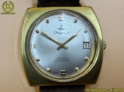 Dugena Monza Automatic Vintage Herrenuhr Swiss Made ETA 2472 Vergoldet + Box TOP