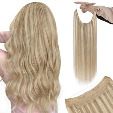 YoungSee 18 Inch Wire Hair Extensions Real Human Hair Adjustable Clips
