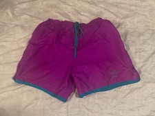 Umbro M Nylon Athletic Shorts Mens Fuchsia Teal Vintage 90s Made in USA U6760