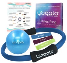 Y O Gayo Pilates Ring and Ball Set with 3 Resistance Bands - Pilates Equipmen...