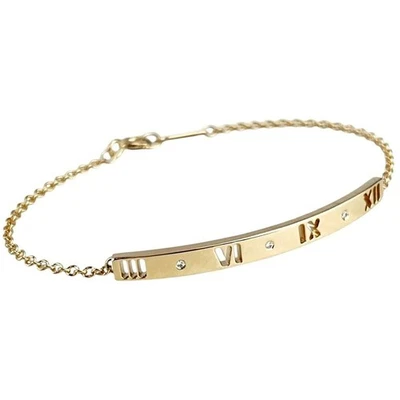 Tiffany & Co. 3P Diamant Atlas Bar Platte Armband 6,1" 18k Roségold... - Bild 1 von 4