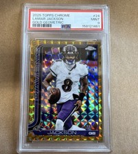 Topps 2025 Chrome Lamar Jackson Gold Geometric #24 PSA 9 Baltimore Ravens