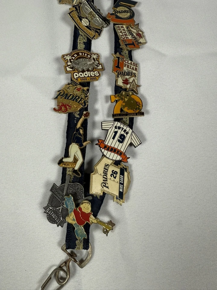 Vintage San Diego Padres Pin Collection Lanyard MLB Baseball All Star 70th 2003 - Image 2 of 4
