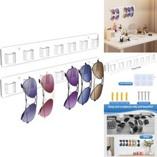 2 Pack Acrylic Sunglasses Organizer Wall Mount Display Rack Glasses Holder Clear