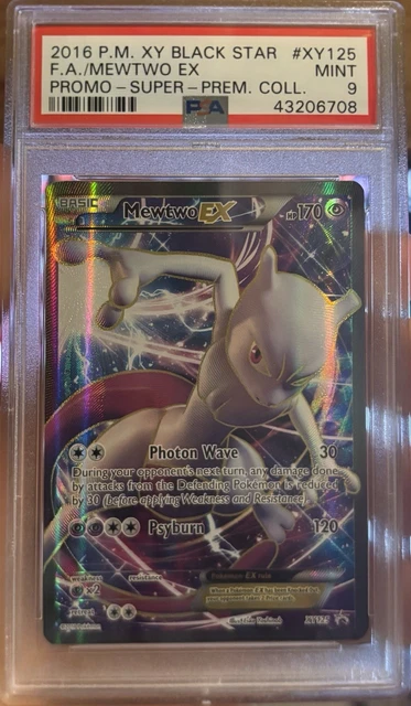 2016 POKEMON XY FULL ART/MEWTWO EX BLACK STAR PROMO PSA 9 #XY125