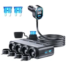 8 in 1 Cigarette Lighter Splitter,264W 4 Socket Car Cigarette Lighter Adapter...