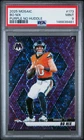 2025 Panini Mosaic Bo Nix #173 No Huddle Purple Prizm /50 PSA 9 1st on Print