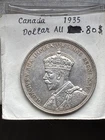 1935 Canada Silver Dollar AU Original Luster & Excellent  Overall Detail, MINT