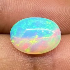 2.90 Cts Natural Ethopian Opal 12.5x9mm Oval Cabochon Multi Fire Loose Gemstone
