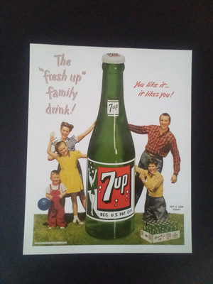 Poster nostalgisches Plakat im Reprint 30 x 24 Werbung 7 up