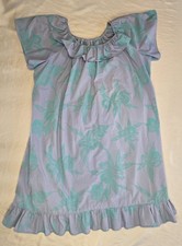 Vtg Hilo Hattie Hawaiian Long Maxi Dress Blue Teal Floral Asian-Inspired Size 3X