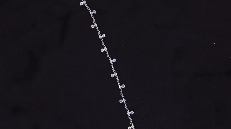 2CT Round Cut Lab Created Diamond Women Chain Bracelet 14K White Gold Finish 7" - Image 2 of 4