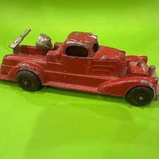 Vintage Hubley Cast Iron Fire Truck Toy Moving Parts Original Paint USA