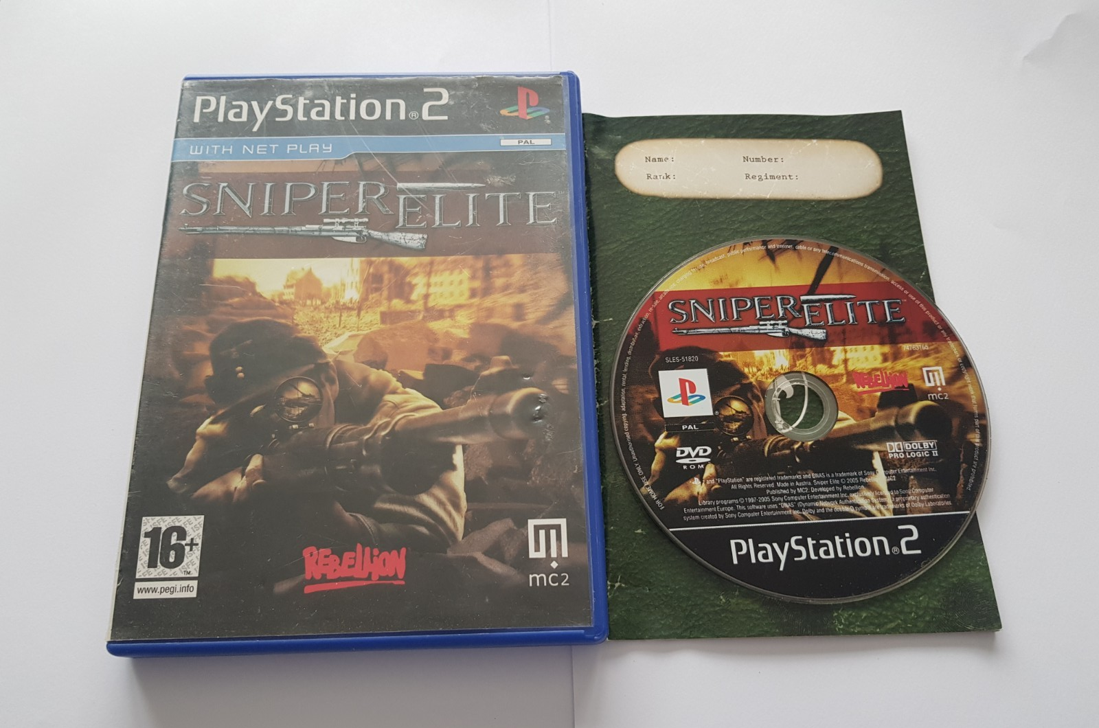 Sniper Elite 1 Shooter Stealth Game For Sony Playstation 2 PS2 Rebellion 2005