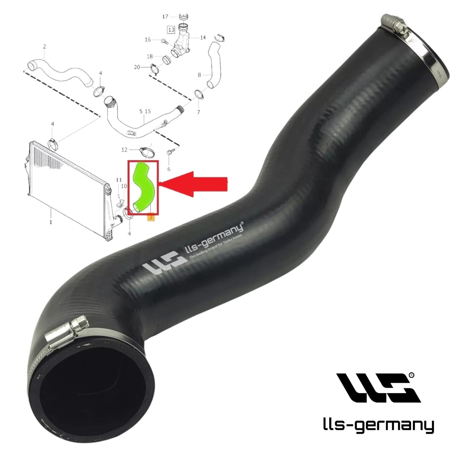 Intercooler Hose For VOLVO XC70 I Cross Country 2.4 D5 / XC / AWD 30778627