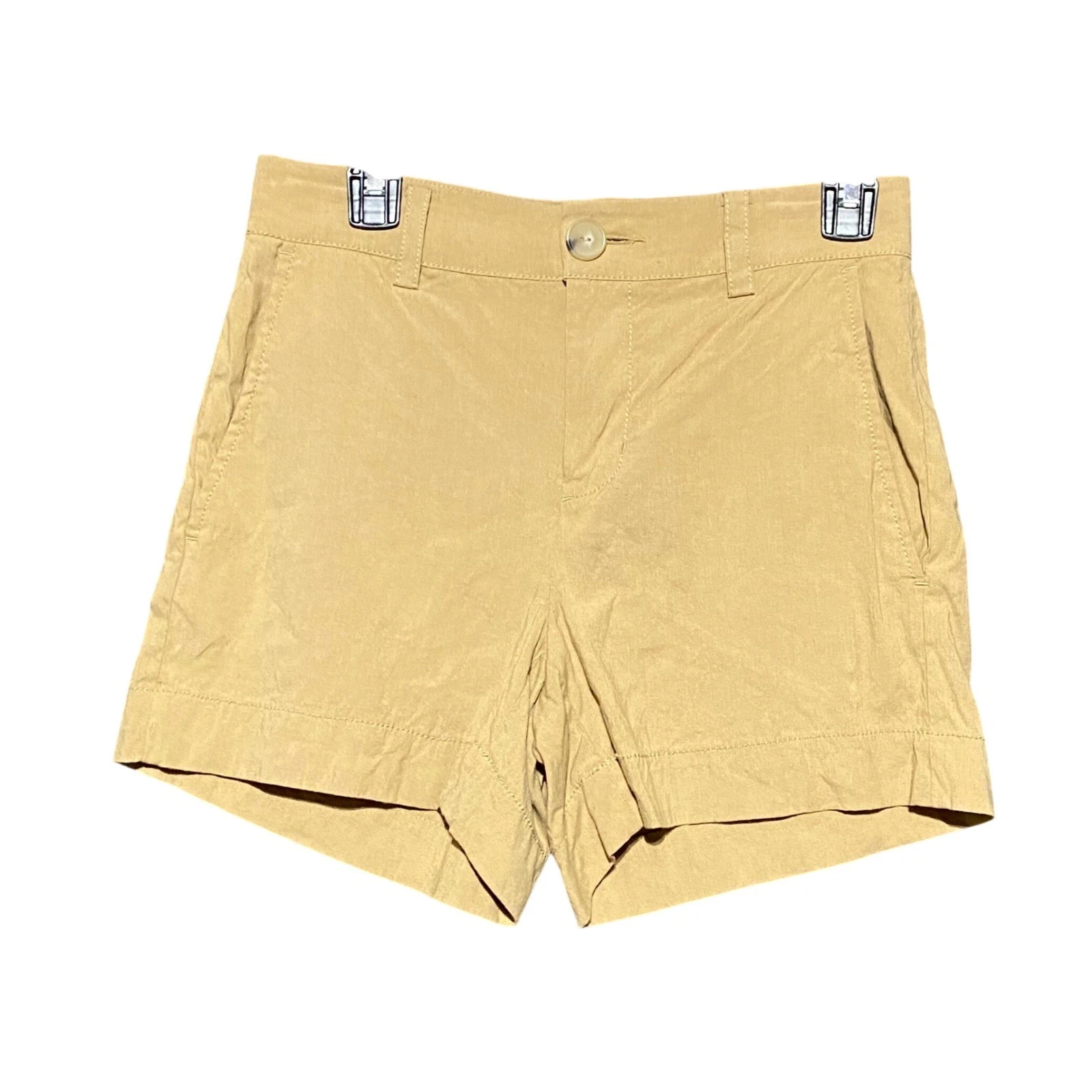 Vince Tan Linen Blend Shorts V827521965 Khaki Mid Rise Women's Size 0 Minimalist