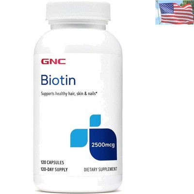 Biotin 2500mcg - Supports Healthy Hair, Skin & Nails, Gluten-Free, 120 Capsules