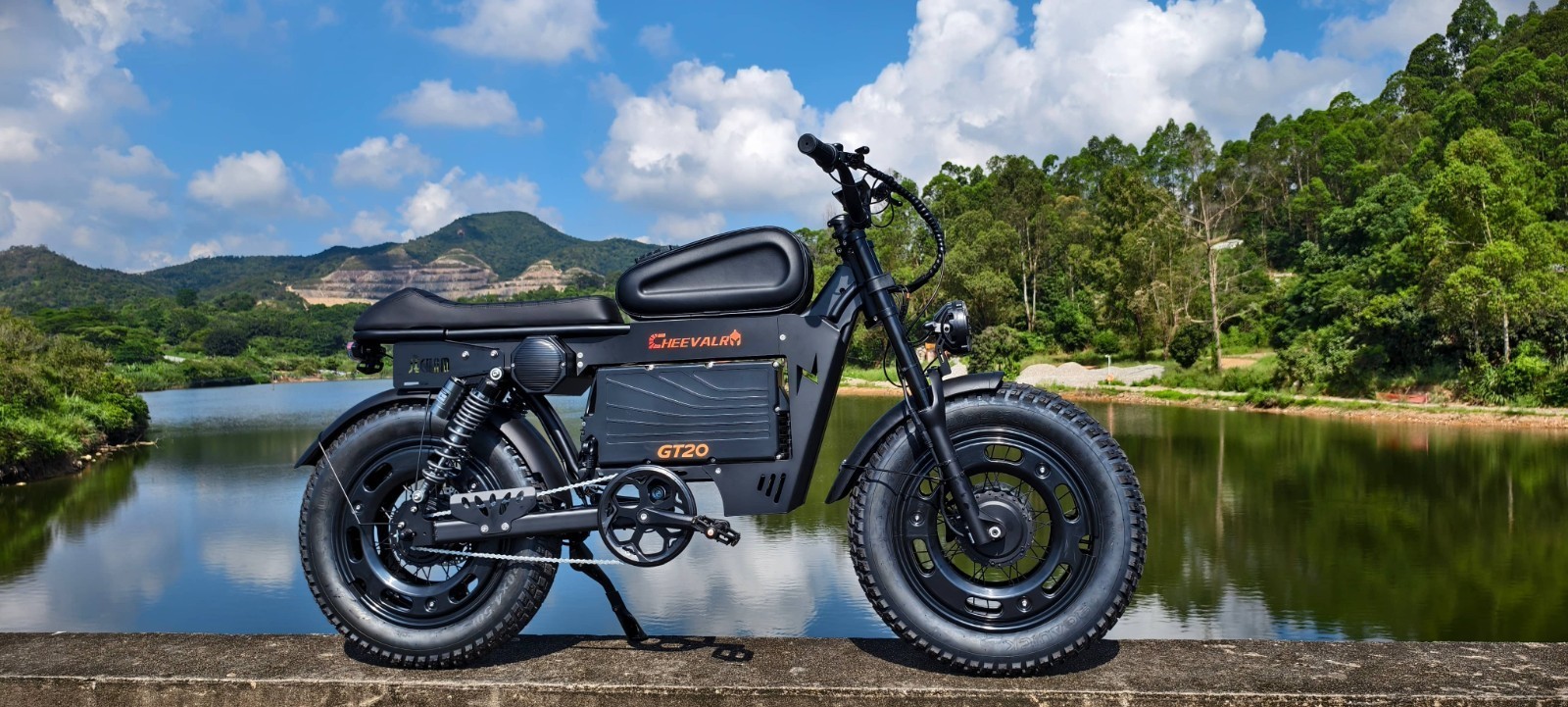 20" Electric Motorbike 6000W Tire 40MPH 60V 43AH Electric Motorcycle E-Dirt Bike