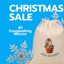 (JIGS) Red Wiggler Composting Mix 1 Lb Approx 1,000 Worms -Vermicomposting