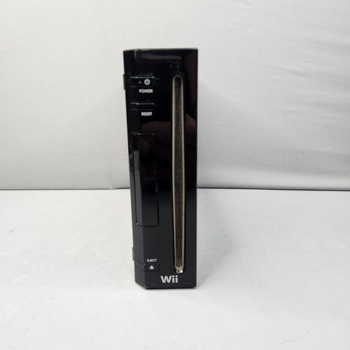 Nintendo Wii Console Black RVL-001 With Power Cord Sensor Bar Rca Cable Tested - Picture 2 of 15