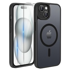 TQIAHF Magnetica Cover per iPhone 15 con 2 Pellicola Vetro Temperato Protezione