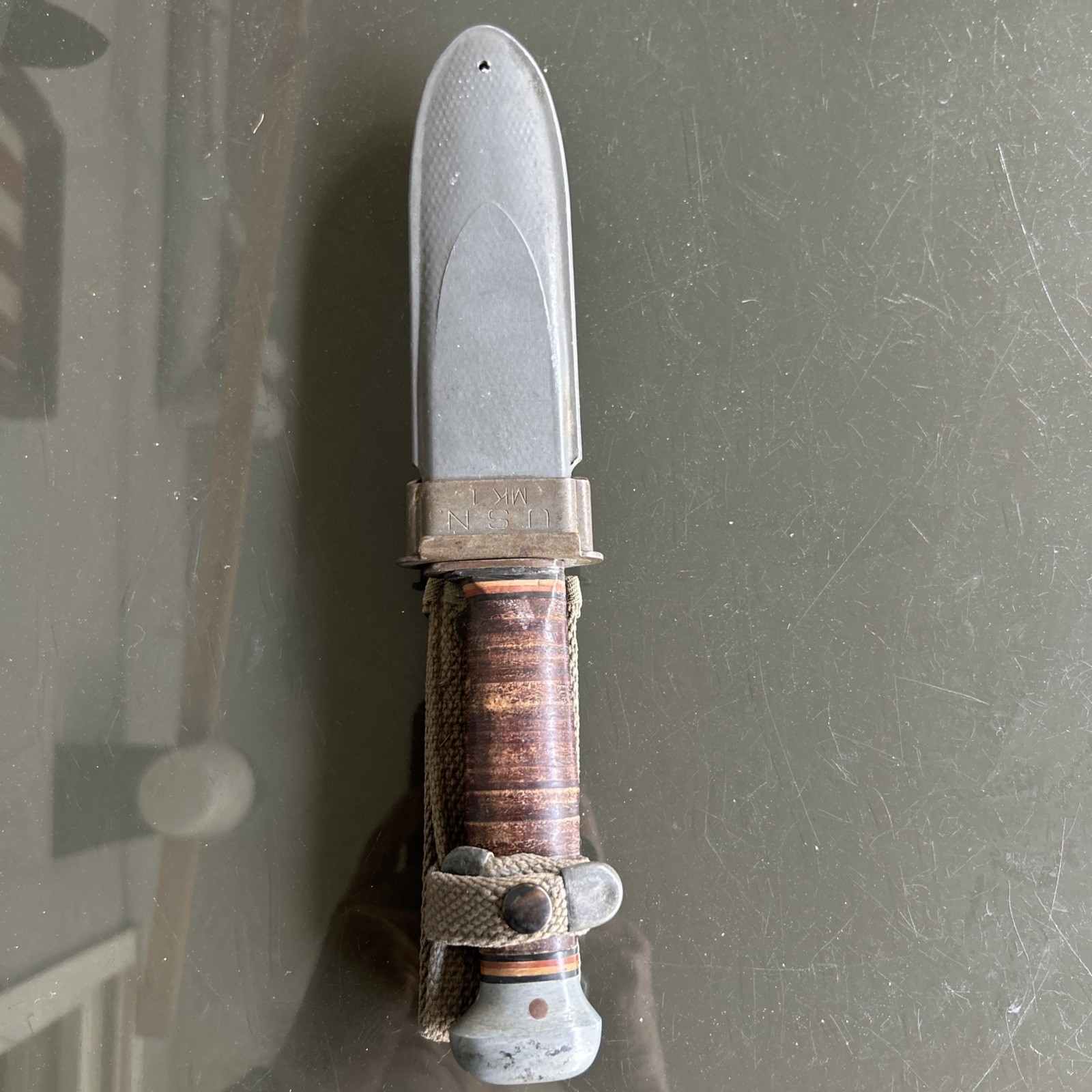 WW II~U.S. Navy Mark 1~Fighting/Utility Knife~1939-45~11&rdquo; Blade W Cover~NORD4723