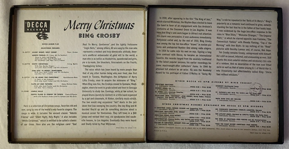 Bing Crosby & Andrews Sisters Merry Christmas 45 RPM Set Of 4 Double Sided - Image 2 of 4