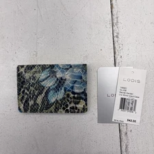 LODIS Lily Mirror Card Case Secret Garden Blue Green Floral Wallet ID 156SD