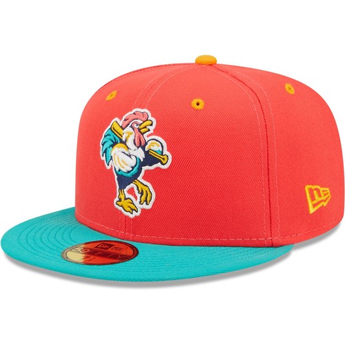 Men's New Era Coral/Turquoise Gallos de Delmarva Copa De La Diversion 59FIFTY