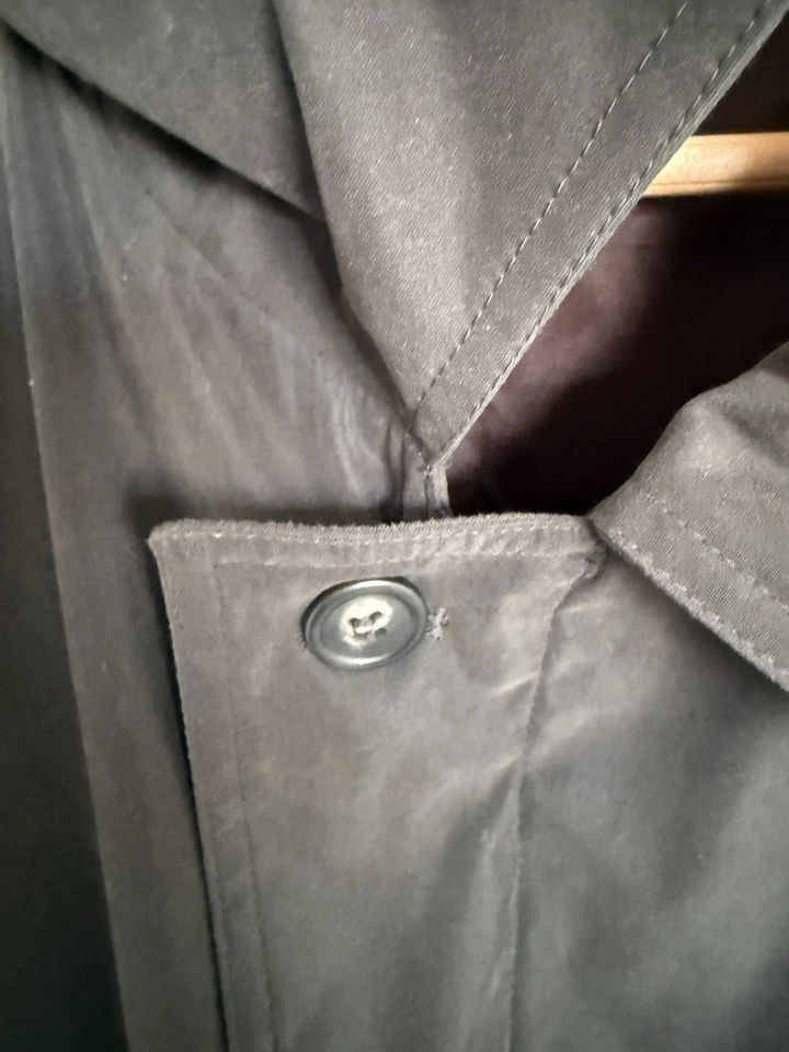 Abrigo Chaqueta Para Hombre Barney’s Trench Lluvia Coche Verde Oliva Talla L Foto 4 de 4