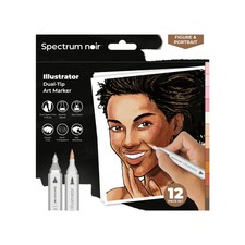 Spectrum Noir - Dual-tip Alcohol Brush Markers - Illustrator (12PC) - Figure & P