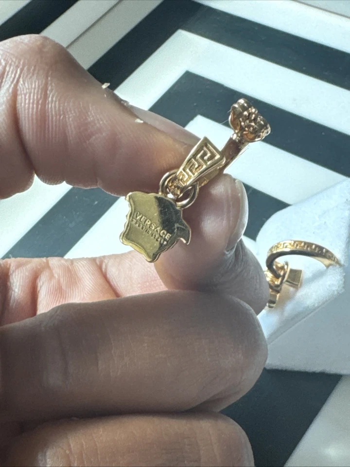Versace La Medusa Hoop Earrings Retail $475 - Image 4 of 4