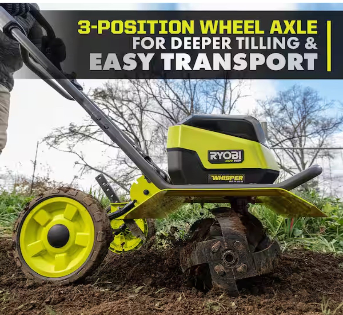 RYOBI 40V Brushless 16in. Front Tine Tiller with Battery & Charger New (RY40730)