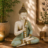 Deko Buddha Figur Sitzend Aus Poly HöHe 29Cm-10021056