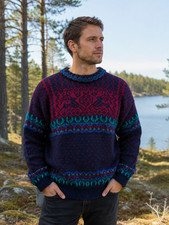 Vintage 90s Dale Of Norway Sweater Heavy Knit Nordic Reindeer Pure Wool M