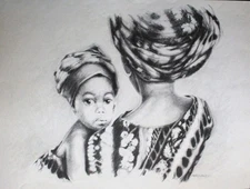 ARTHELLO BECK JR Mother with Child signed 13.5" x 17.5" art print!