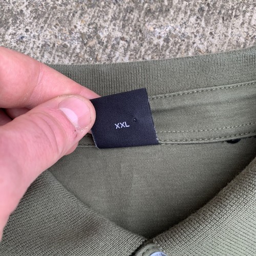 Hugo Boss Men's Khaki Green Pique Polo Shirt, Long Sleeve Designer, XXL - Picture 8 of 11