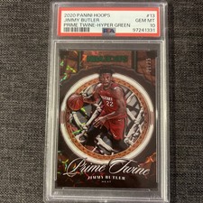 2020-21 Panini NBA HOOPS Prime Twine Jimmy Butler #13 Hyper Green /25 PSA 10!!!