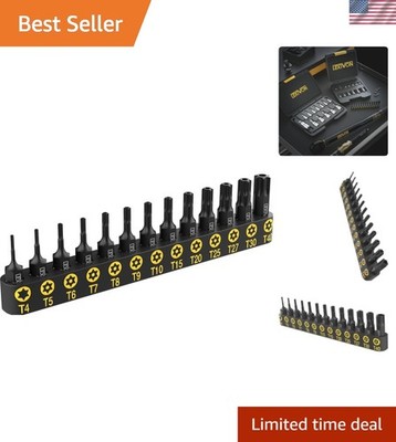 13-Piece Tamper Resistant Torx Bit Set | S2 Steel, T4-T40 | Impact Grade