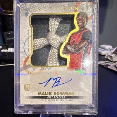 Topps 2022-23 Inception Malik Bowman Auto Jumbo Relic 1/1 City Reapers