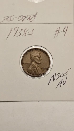 wheat penny 1938S NICE AU 1938-S LINCOLN CENT LOT #4 AU BROWN LUSTER